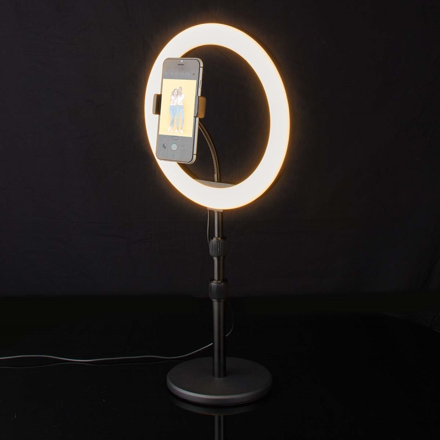 LED Димируема лампа със стойка и поставка за влог LED/6W/USB 2700-6700K