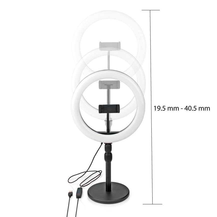 LED Димируема лампа със стойка и поставка за влог LED/6W/USB 2700-6700K