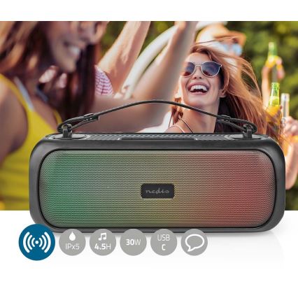 LED RGB Презареждащ се високоговорител 45W/3000 mAh IPX5