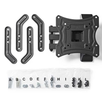 Nedis TVWM1530BK - Full Motion стенна стойка за телевизор 23-55 / 3 точки на въртене