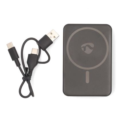 Външна батерия 2в1 MagSafe 5000 mAh черен