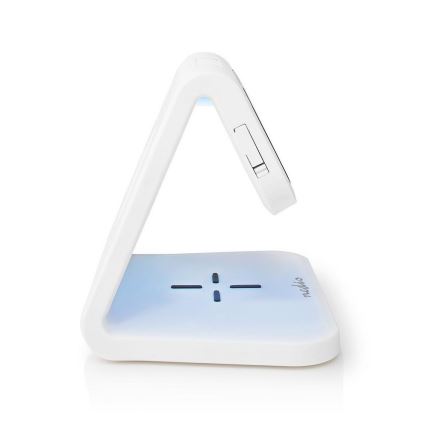 LED RGB Будилник с безжично зарядно устройство LED/10W/5V бял