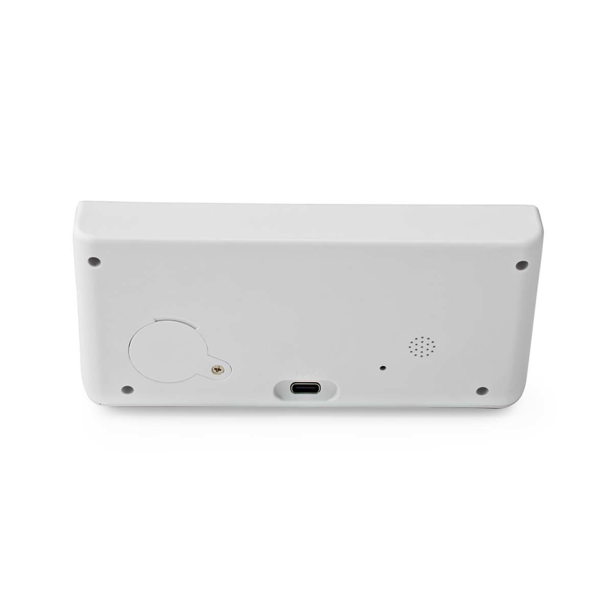 С будилник с LCD дисплей и безжично зарядно 15W/5V + 1xCR2032 бял