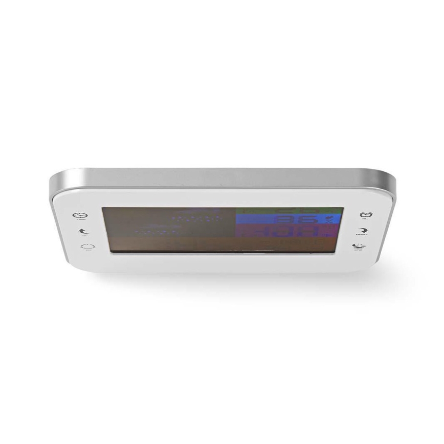 Метеорологична станция с цветен LCD дисплей 230V/3xAAA + 2xAA бял