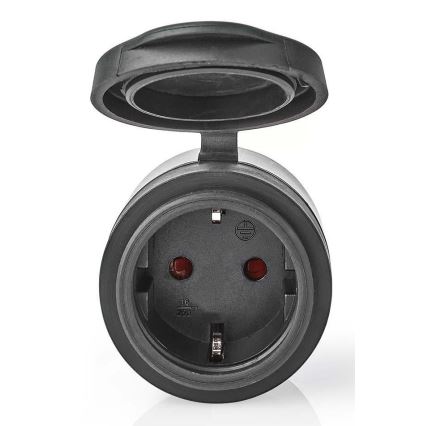 Умен контакт 3680W/230V/Schuko Тип F/16A Wi-Fi IP44 черен