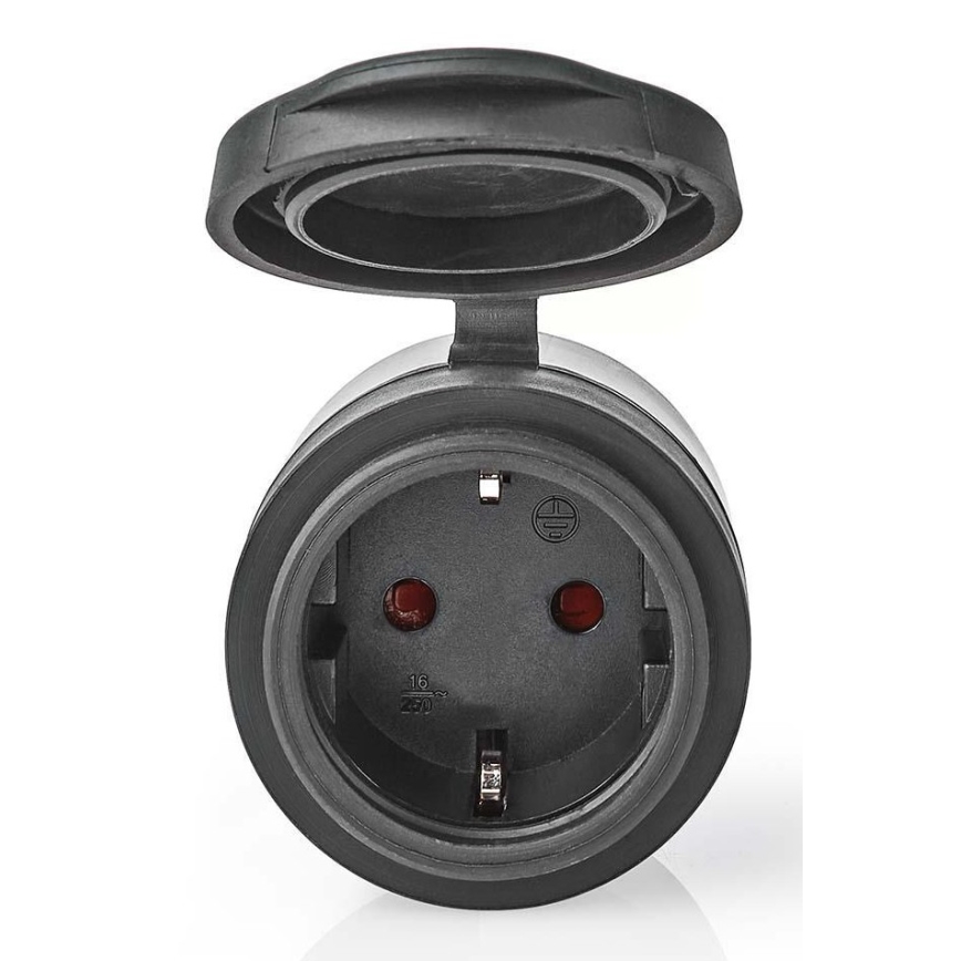 Умен контакт 3680W/230V/Schuko Тип F/16A Wi-Fi IP44 черен