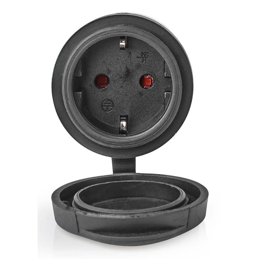 Умен контакт 3680W/230V/Schuko Тип F/16A Wi-Fi IP44 черен
