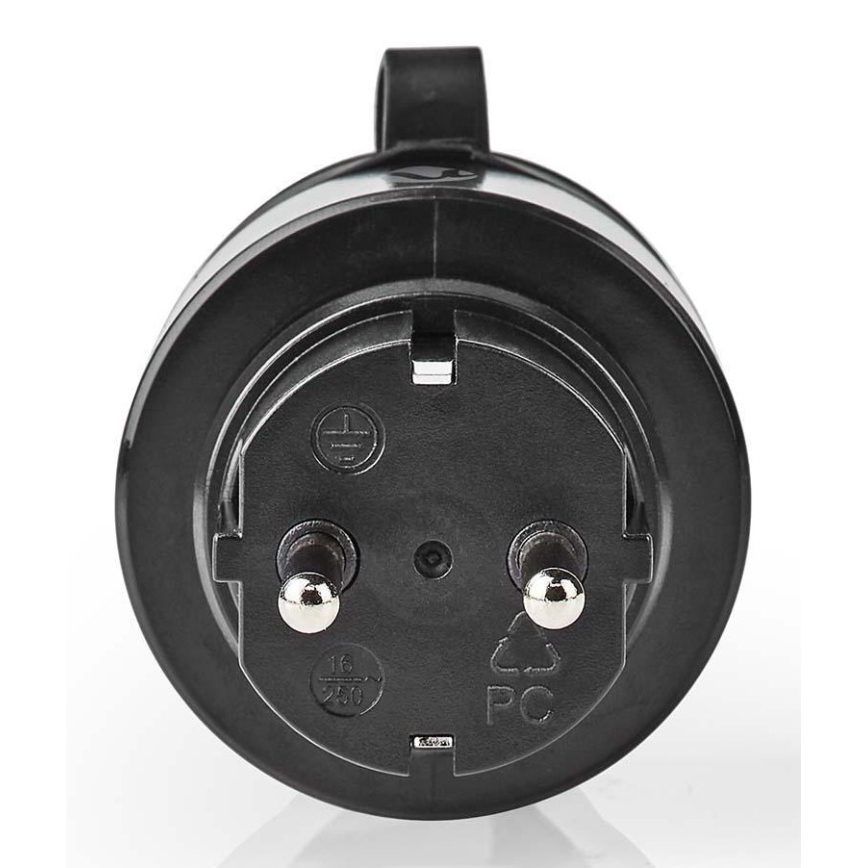 Умен контакт 3680W/230V/Schuko Тип F/16A Wi-Fi IP44 черен