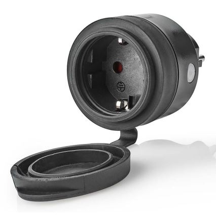 Умен контакт 3680W/230V/Schuko Тип F/16A Wi-Fi IP44 черен