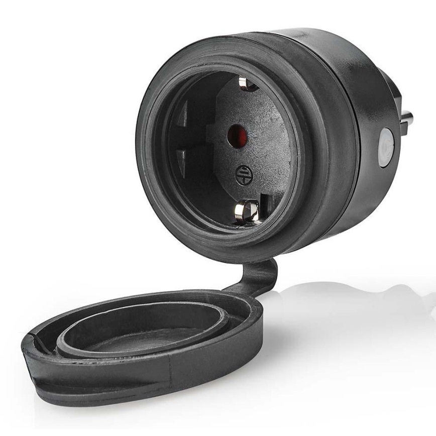 Умен контакт 3680W/230V/Schuko Тип F/16A Wi-Fi IP44 черен