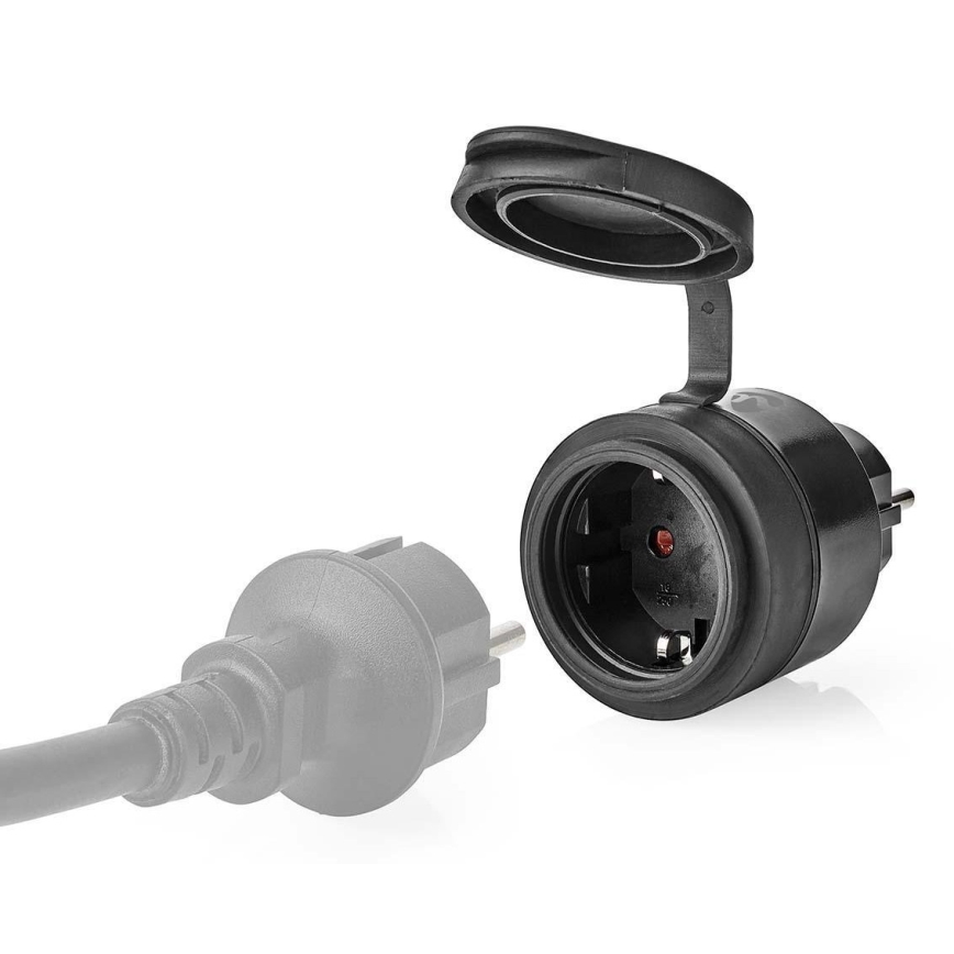 Умен контакт 3680W/230V/Schuko Тип F/16A Wi-Fi IP44 черен