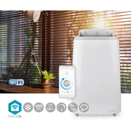 Интелигентен мобилен климатик 3в1 включен пълен к-кт аксесоари 1800W/230V 16000 BTU Wi-Fi + дистанционно управление