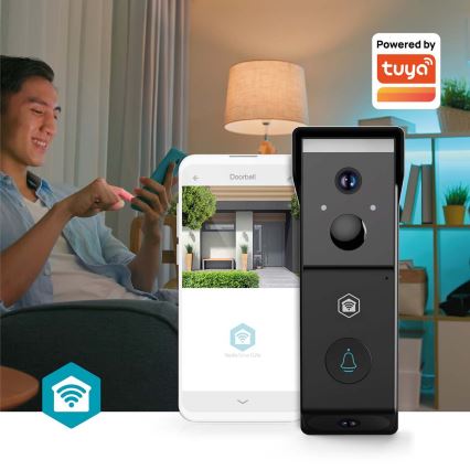Видеозвънец SmartLife със сензор за движение, батерия 4400 mAh, 2× Full HD 1080p, IP54, Wi-Fi, Tuya
