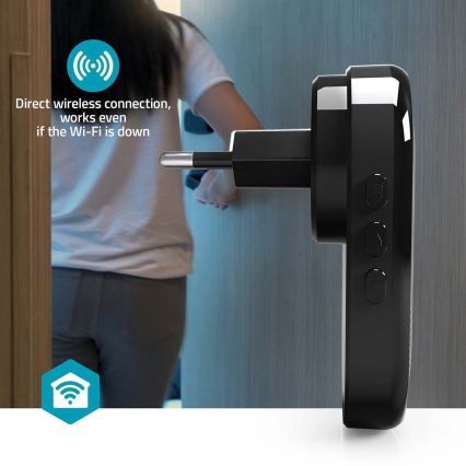 Гонг за звънец SmartLife Wi-Fi, черен