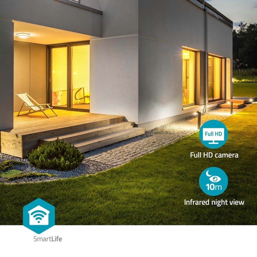 Външна смарт камера SmartLife Full HD 1080p с LED осветление Wi-Fi Tuya IP65