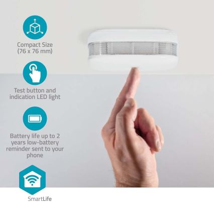 К-кт 3x Детектор за дим SmartLife 3V/1xCR123A Wi-Fi