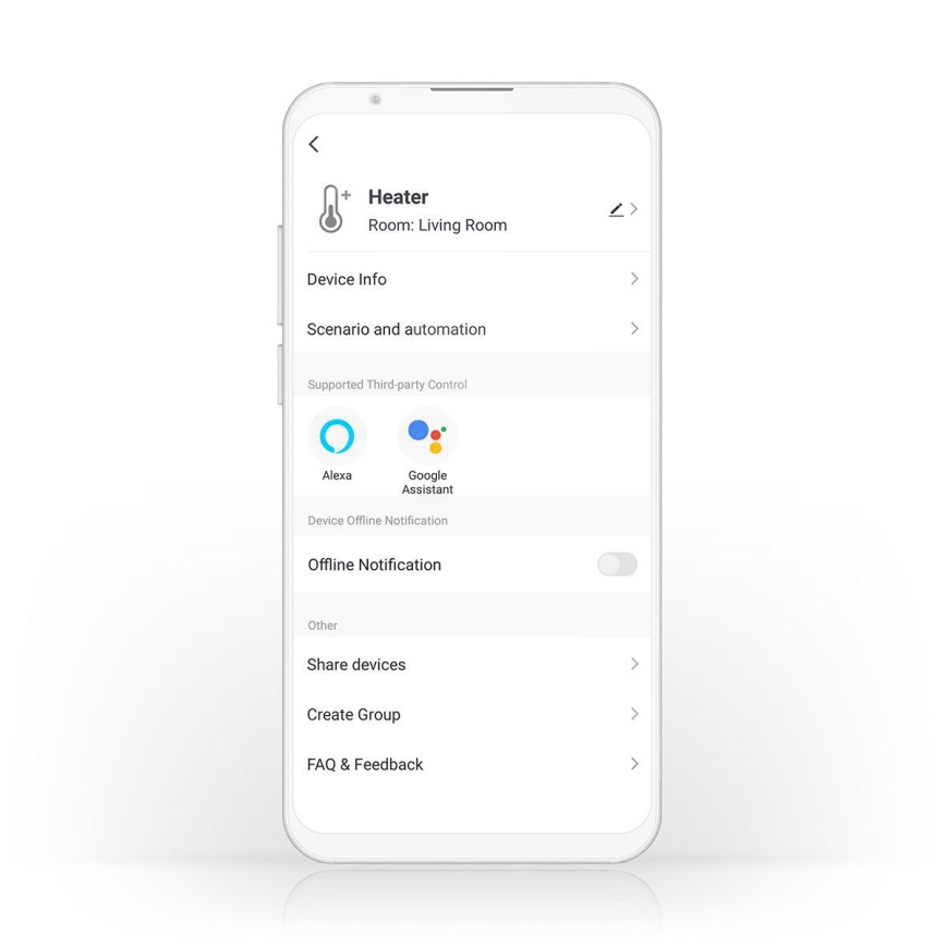 Електрически конвектор/нагревател 2000W/230V с Wi-Fi, IP24 и термостат