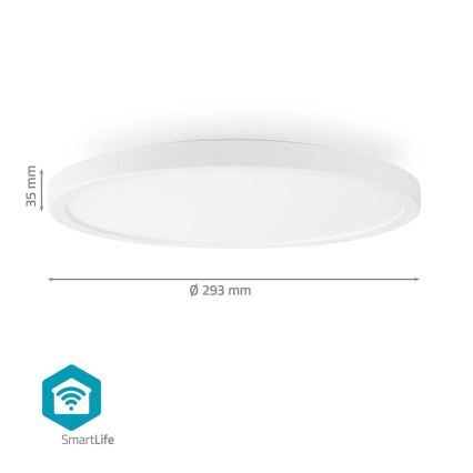 RGBW Димируем плафон SmartLife LED/18W/230V 2700-6500K Wi-Fi Tuya