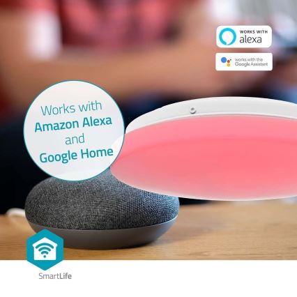 LED RGBW Димируем плафон за баня SmartLife LED/18W/230V 2700-6500K IP44 Wi-Fi