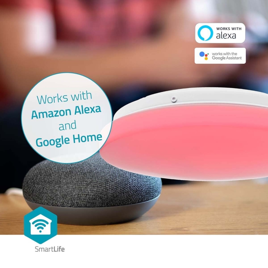 LED RGBW Димируем плафон за баня SmartLife LED/18W/230V 2700-6500K IP44 Wi-Fi