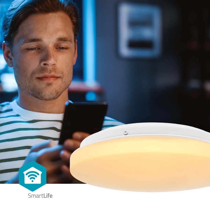 LED RGBW Димируем плафон за баня SmartLife LED/18W/230V 2700-6500K IP44 Wi-Fi
