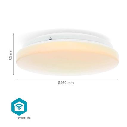 LED RGBW Димируем плафон за баня SmartLife LED/18W/230V 2700-6500K IP44 Wi-Fi