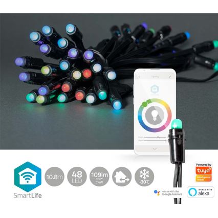 LED RGB Екстериорни Коледни лампички 48xLED 13,8м IP65 Wi-Fi Tuya