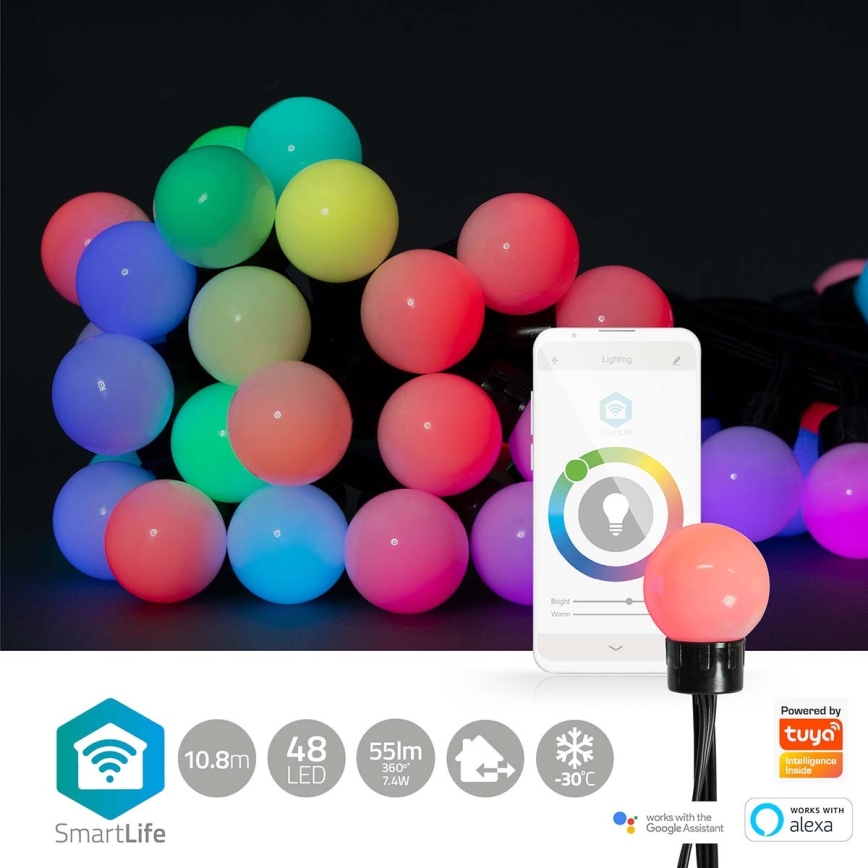 LED RGB Декоративни лампички 48xLED 13,8м IP65 Wi-Fi Tuya