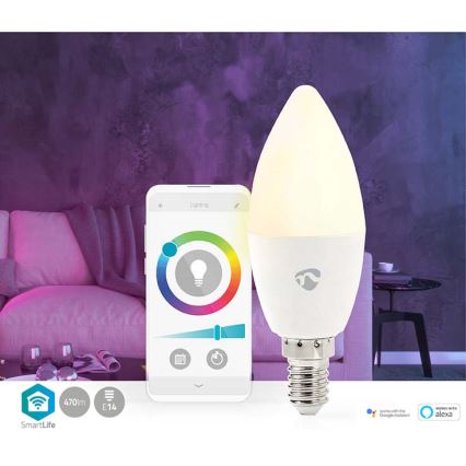 LED RGB Димируема крушка Smartlife E14/4,9W/230V Wi-Fi 2700-6500K