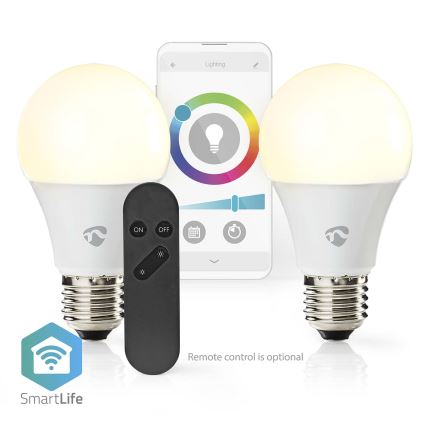 Комплект от 2 LED RGBW димируеми крушки SmartLife E27/9W/230V Wi-Fi 2700-6500K