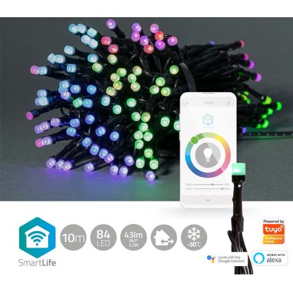 LED RGB Екстериорни Коледни лампички 84xLED/8 функции 13м IP65 Wi-Fi Tuya