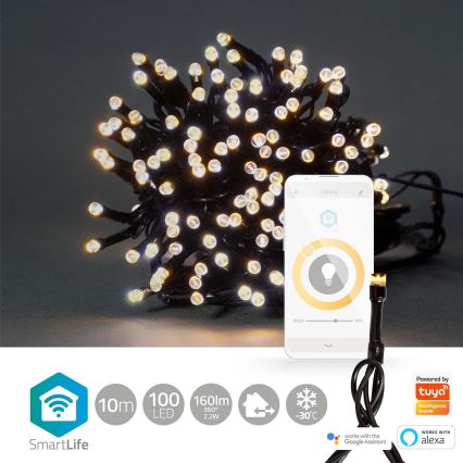 LED Екстериорни Коледни лампички 100xLED/8 функции 15м IP65 Wi-Fi Tuya топло бели