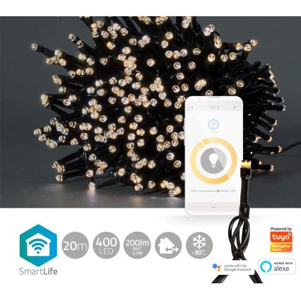 LED Екстериорни Коледни лампички 400xLED/8 функции 25м IP65 Wi-Fi Tuya топло бели