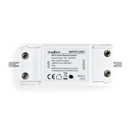 Nedis WIFIPS10WT - Превключвател за електрическа верига 2500W / 230V / 17dBm Wifi