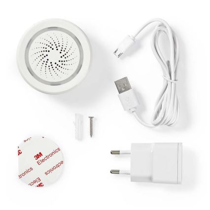 Nedis WIFISI10CWT - аларма за Wifi сирена / мелодия / 5V 8dB