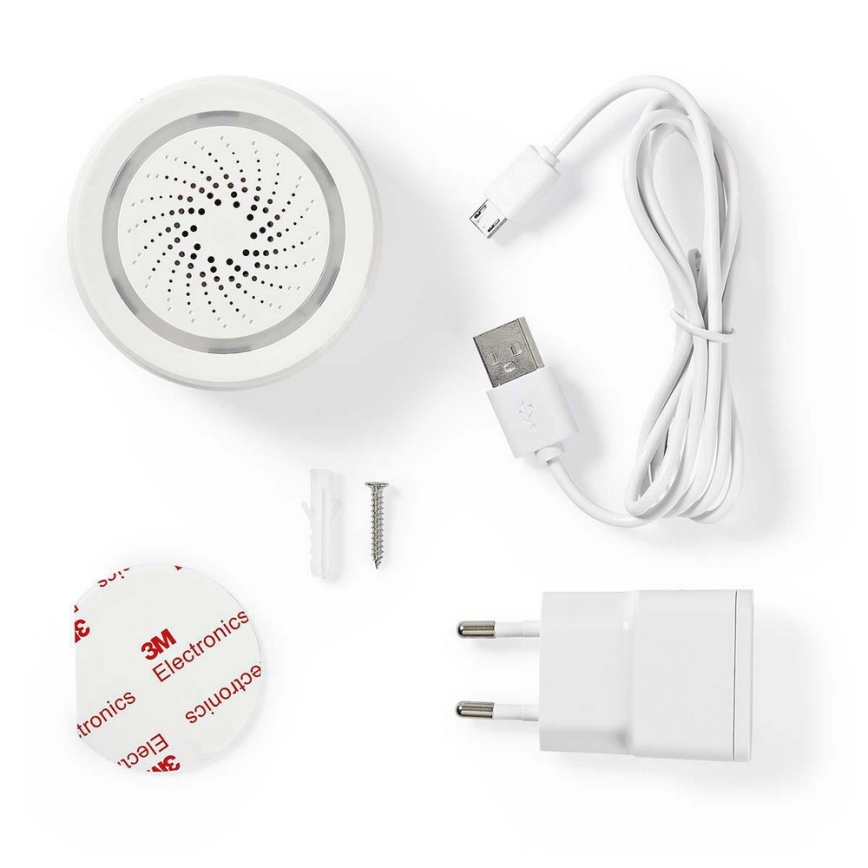 Nedis WIFISI10CWT - аларма за Wifi сирена / мелодия / 5V 8dB