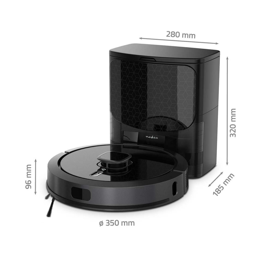 Умен роботизиран прахосмукач с моп SmartLife 5200 mAh Wi-Fi Tuya черен + дистанционно управление