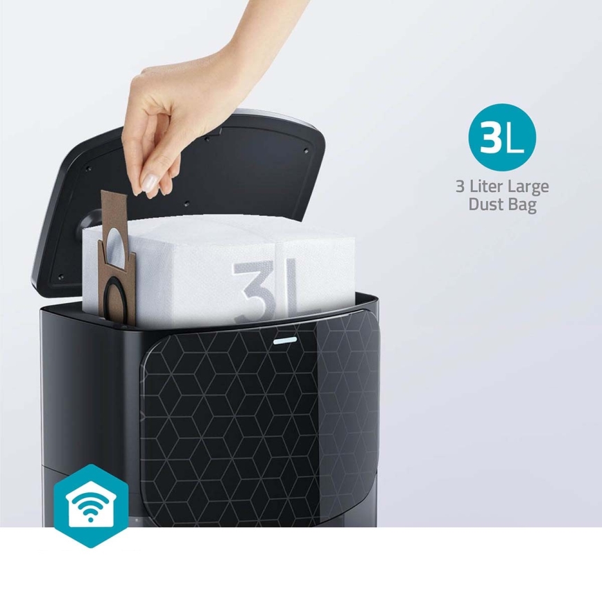 Умен роботизиран прахосмукач с моп SmartLife 5200 mAh Wi-Fi Tuya черен + дистанционно управление