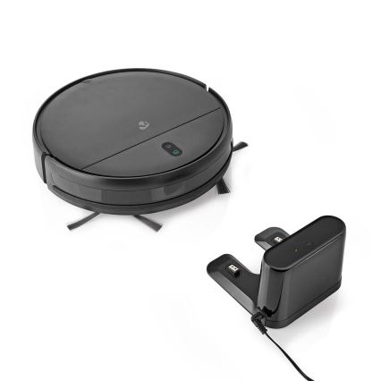 Интелигентна прахосмукачка робот с моп 28W/2500 mAh Wi-Fi черен + дистанционно управление