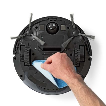 Умен роботизиран прахосмукач с моп 28W/2500 mAh Wi-Fi черен + дистанционно управление