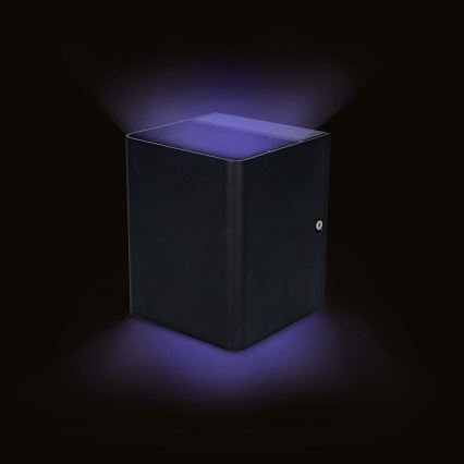 LED RGBW димируемо външно стенно осветително тяло SmartLife LED/12W/230V IP65 Wi-Fi Tuya черно