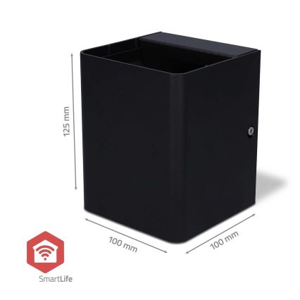 LED RGBW димируемо външно стенно осветително тяло SmartLife LED/12W/230V IP65 Wi-Fi Tuya черно