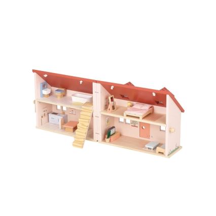 New Classic Toys - Дървена къща за кукли червен