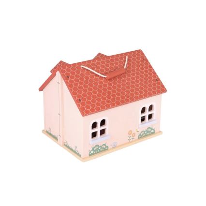 New Classic Toys - Дървена къщичка за кукли в червено
