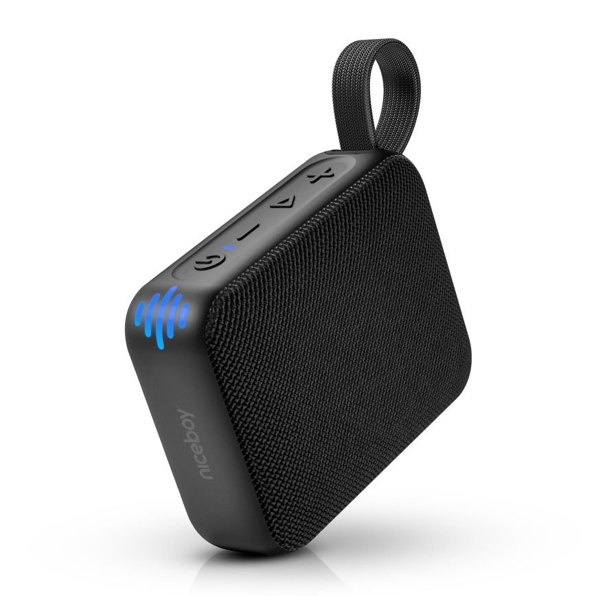 Niceboy Atom 4 - LED Безжична колонка с микрофон 6W/1000 mAh IP67 черен