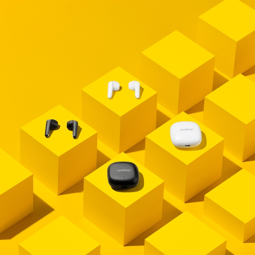 Niceboy Beans 4 POP - Безжичен earphones 200 mAh + 2x 30 mAh IPX4 черен