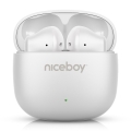 Niceboy Beans 4 POP - Безжичен earphones 200 mAh + 2x 30 mAh IPX4 бял