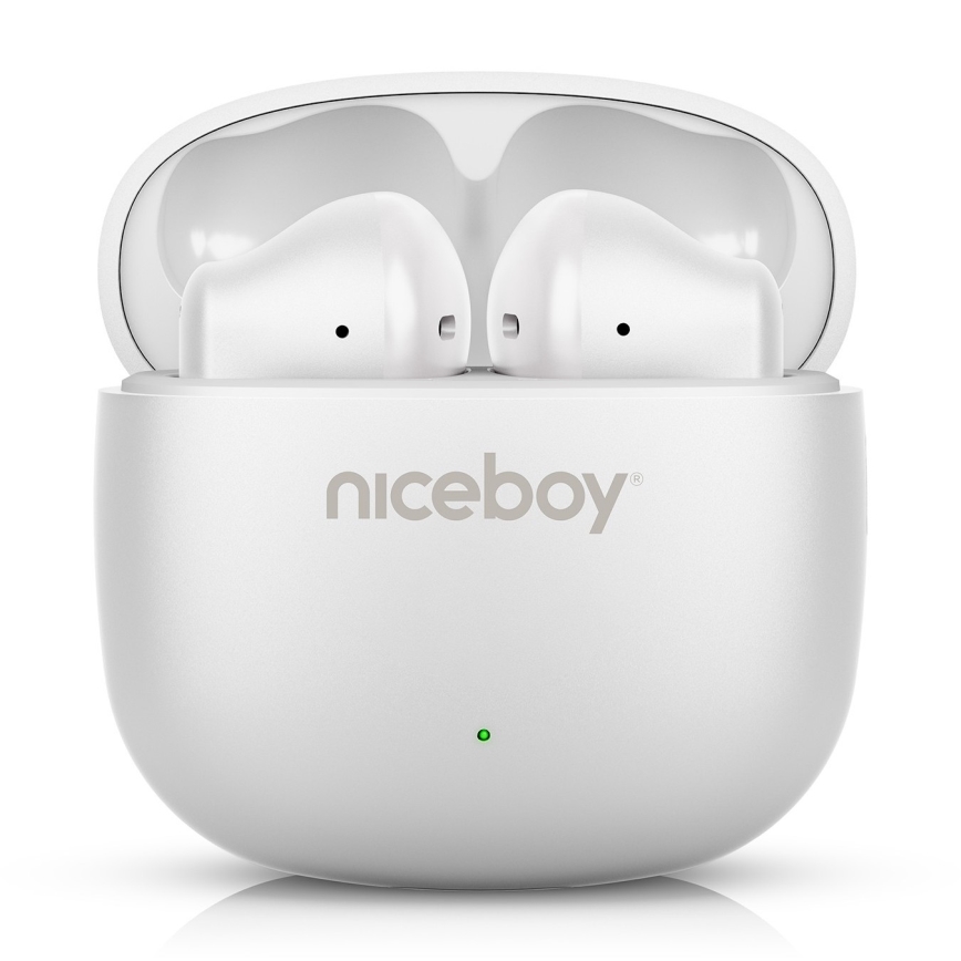 Niceboy Beans 4 POP - Безжичен earphones 200 mAh + 2x 30 mAh IPX4 бял