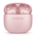Niceboy Beans 4 POP - Безжични слушалки 200 mAh + 2x 30 mAh IPX4 розови