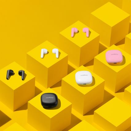 Niceboy Beans 4 POP - Безжични слушалки 200 mAh + 2x 30 mAh IPX4 розови